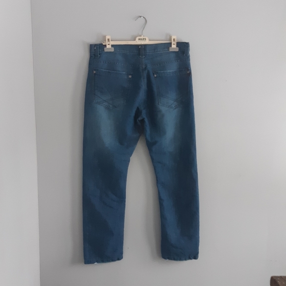 PD&C Men's Garet Blue Straight Fit Jeans - Size 36W x 32L - Picture 2 of 11